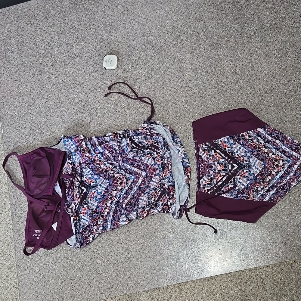 Athleta Two Piece Rouched Tankini Set - Picture 4 of 6
